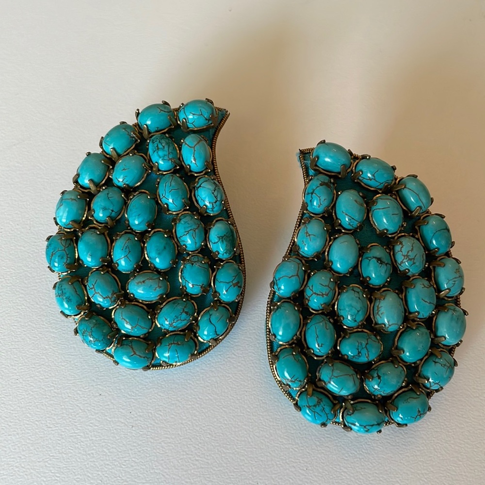 Turquoise clip earrings